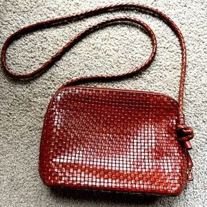 Talbots cross body real red-brown leather mini bag